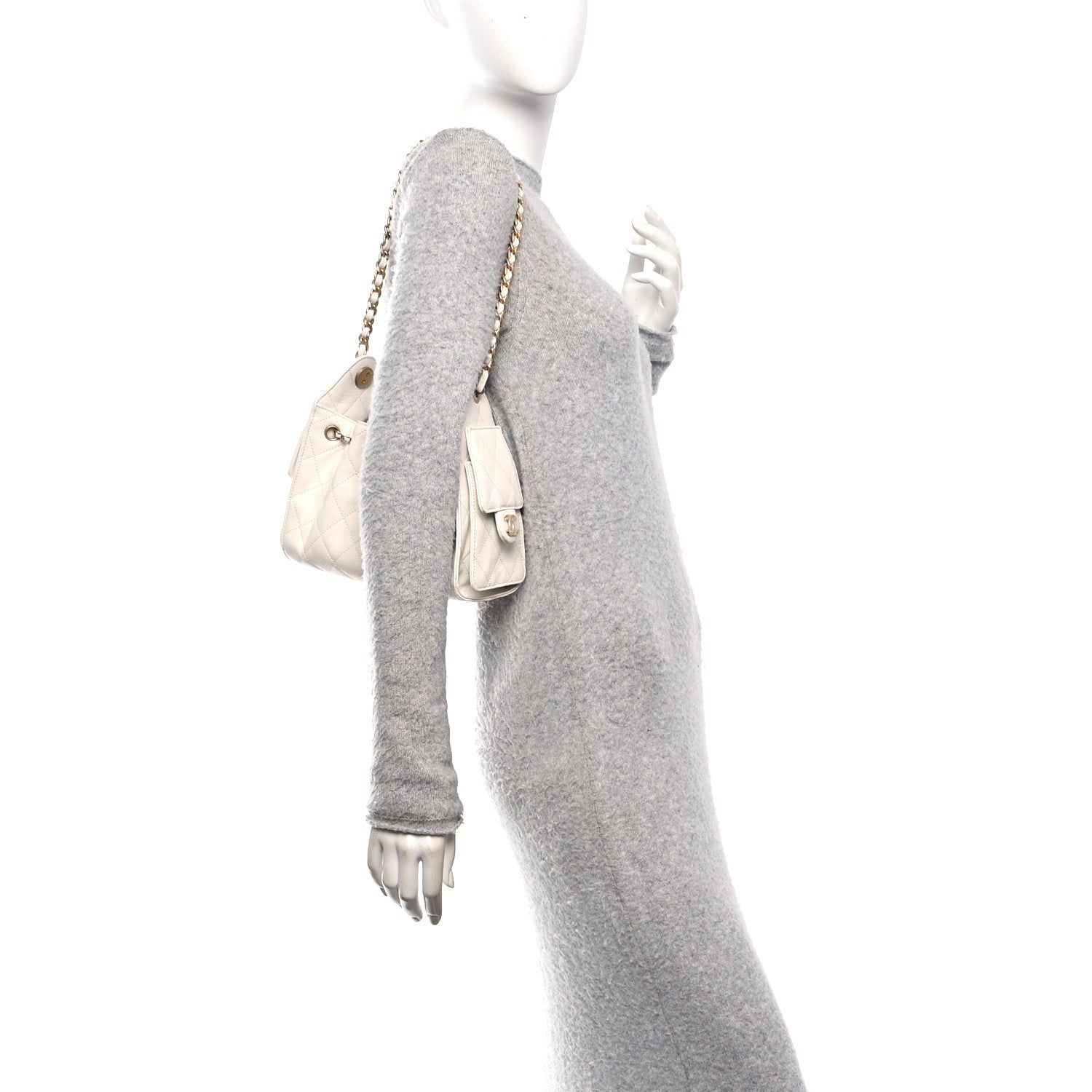 Caviar Quilted Mini Chanel 25 Handbag White