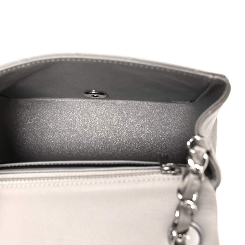 Lambskin Quilted Mini Square Flap Grey