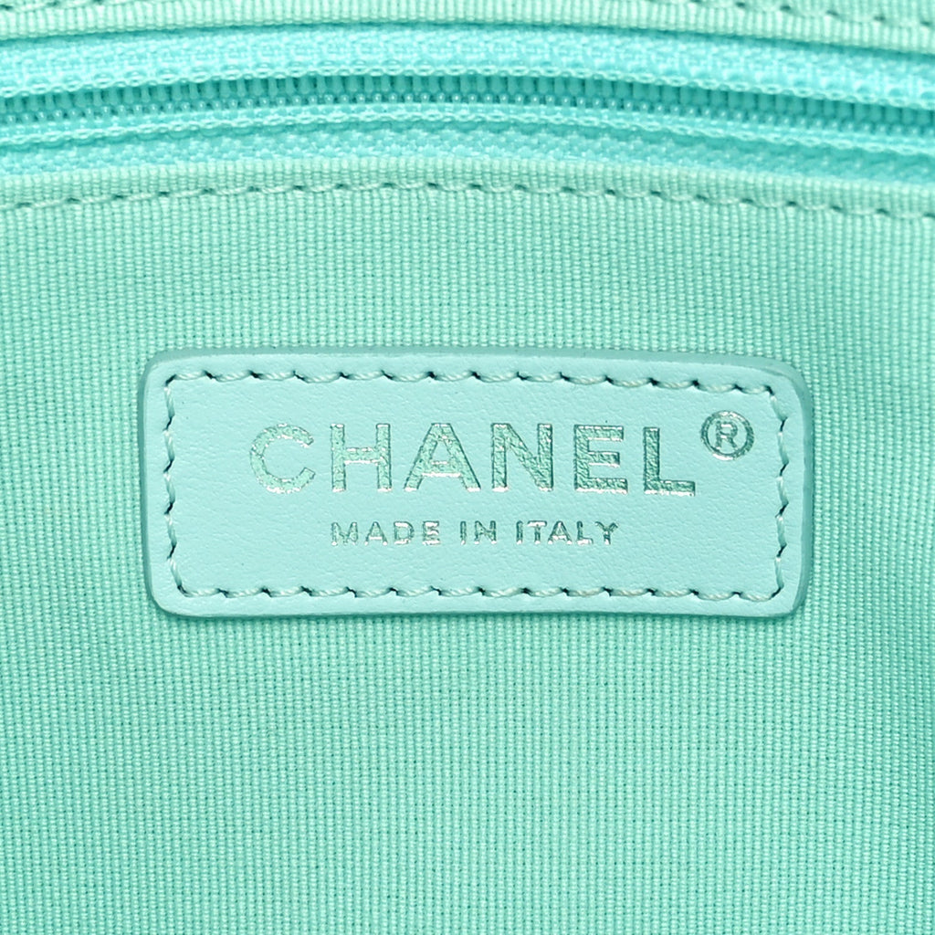Shaded Calfskin Small Deauville Tote Light Green Turquoise Purple