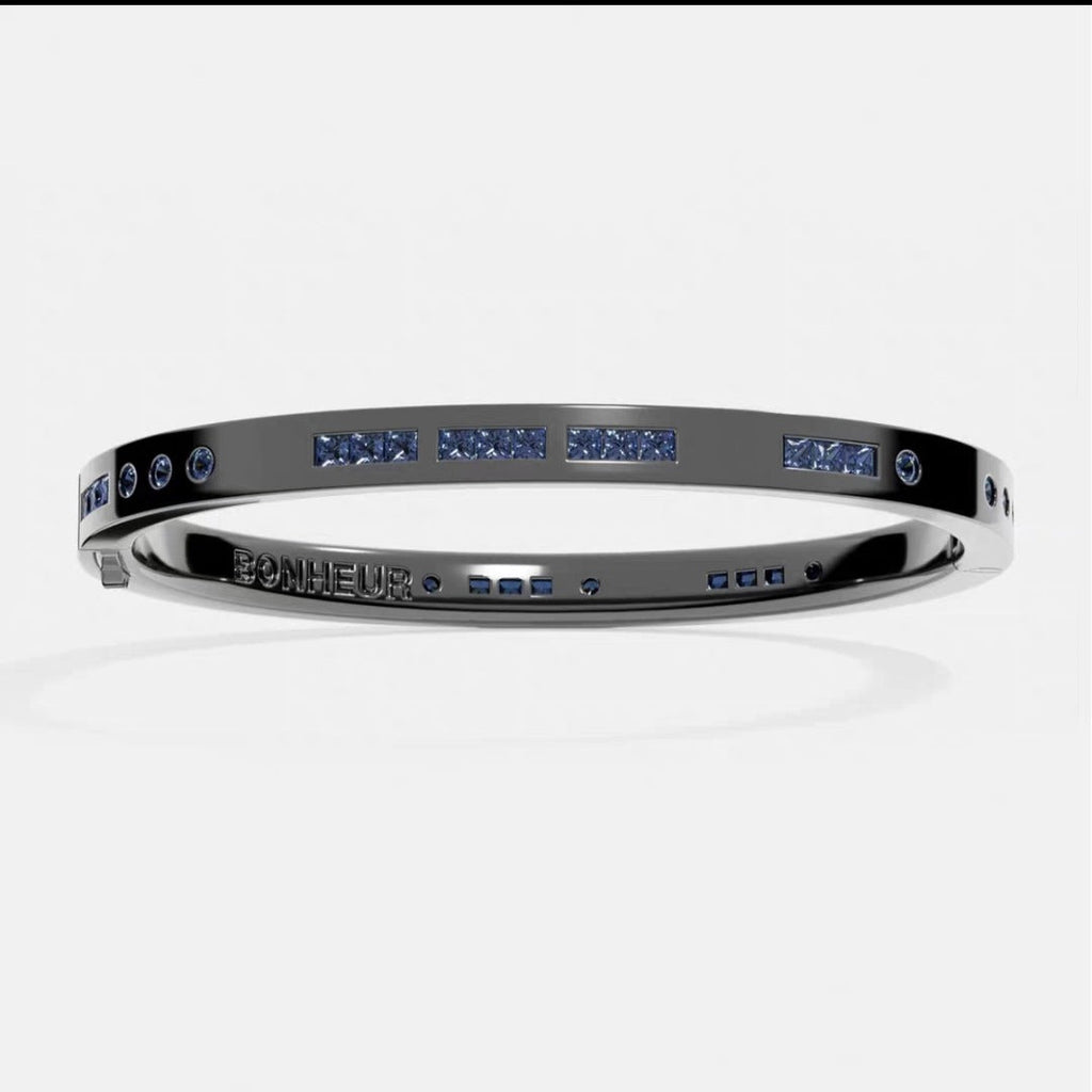 Bonheur Morse Code Moissanite Bangle