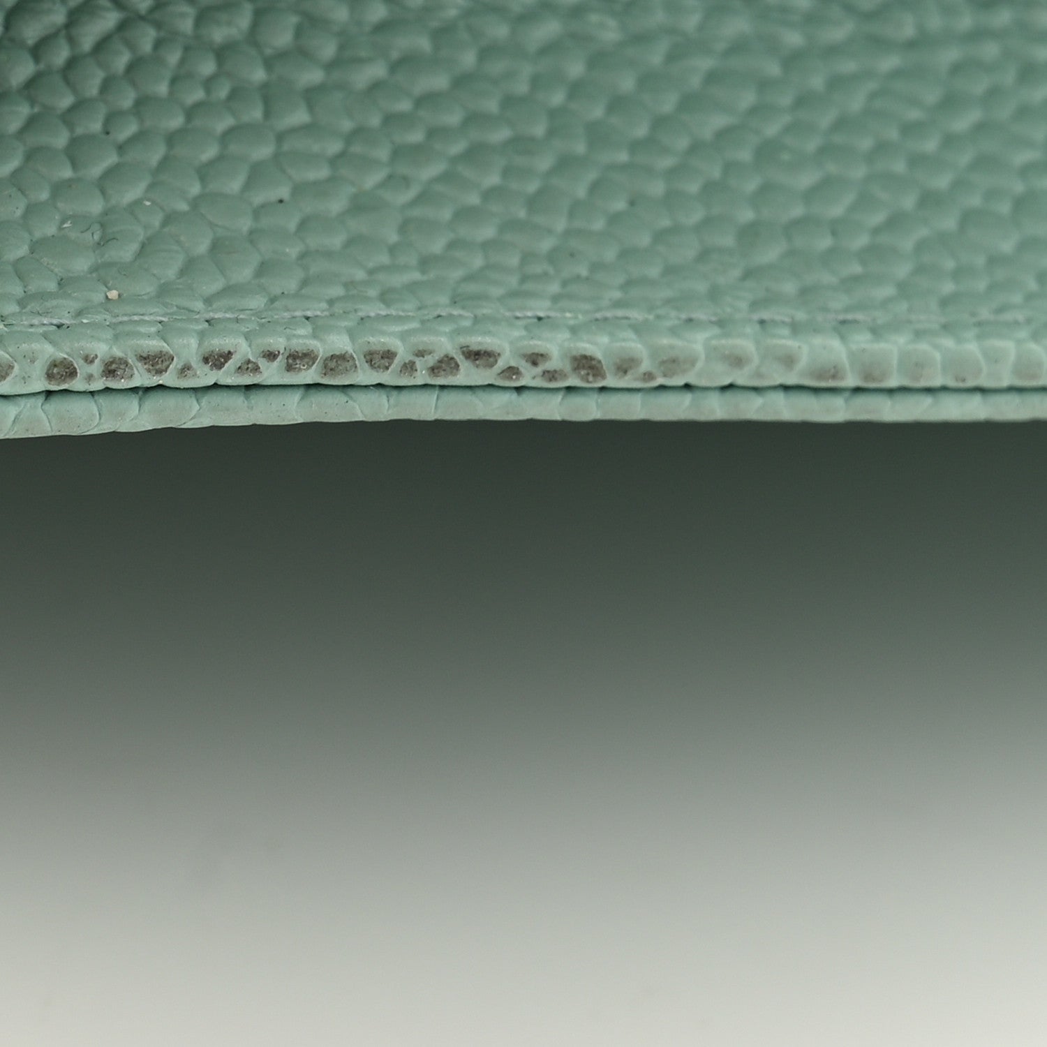 Caviar Quilted Boy Wallet On Chain WOC Light Blue